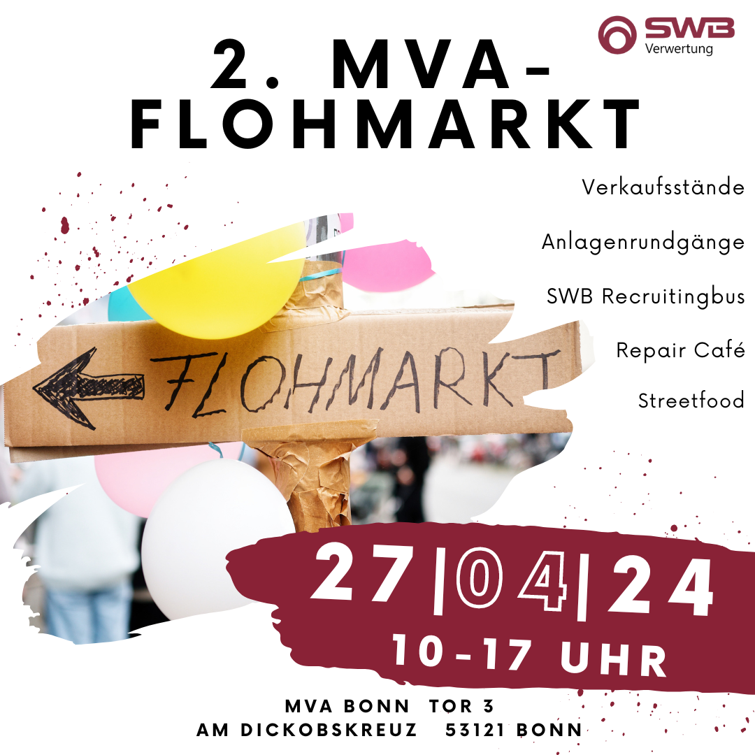 2. MVA Flohmarkt mit Einblick in die Müllverwertungsanlage, Repair Café, Livemusik und buntem Programm am 27.4.2024